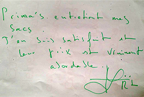 奢侈品護理-Primas保護維護我的袋子，我非常滿意而且價格合理沒負擔。